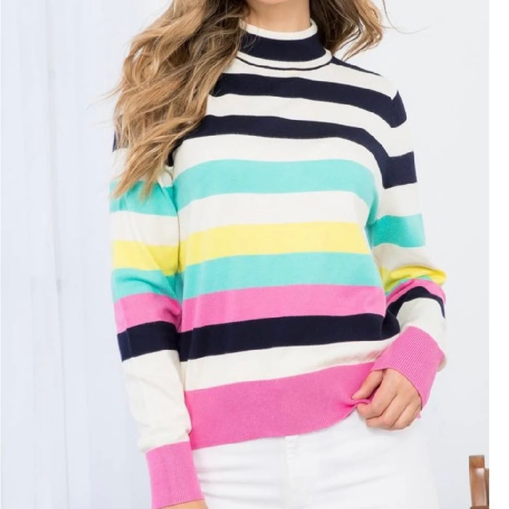 NWOT THML MULTICOLOR STRIPE TURTLENECK